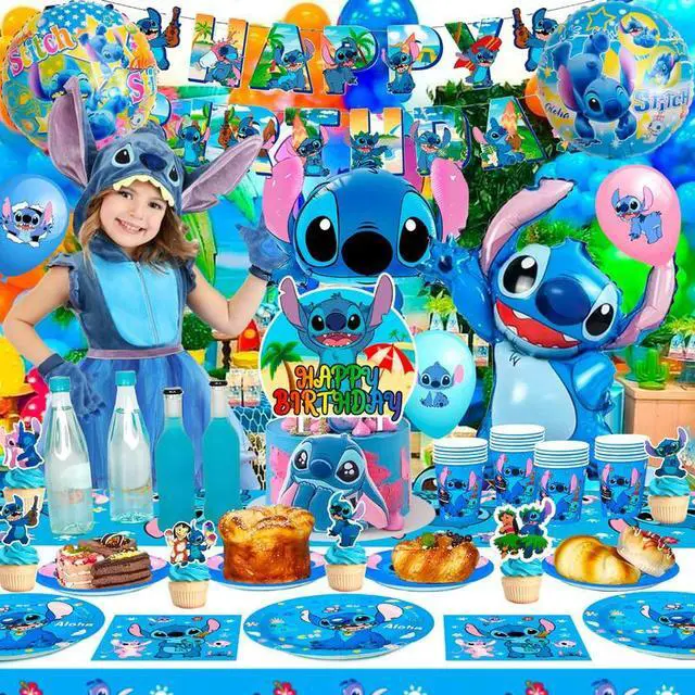 Alt view image 4 of 7 - Stitch Party Supplies, 106pcs Stitch Birthday Decorations&Stitch and Angel Birthday Tableware Set - Stitch Birthday Party Balloons Banner&Stitch Party Plates Napkins etc Stitch Birthday Party Supplies