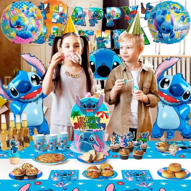 Alt view image 5 of 7 - Stitch Party Supplies, 106pcs Stitch Birthday Decorations&Stitch and Angel Birthday Tableware Set - Stitch Birthday Party Balloons Banner&Stitch Party Plates Napkins etc Stitch Birthday Party Supplies