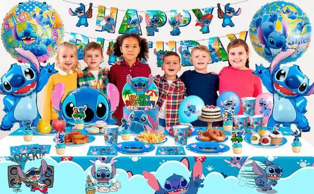 Alt view image 7 of 7 - Stitch Party Supplies, 106pcs Stitch Birthday Decorations&Stitch and Angel Birthday Tableware Set - Stitch Birthday Party Balloons Banner&Stitch Party Plates Napkins etc Stitch Birthday Party Supplies