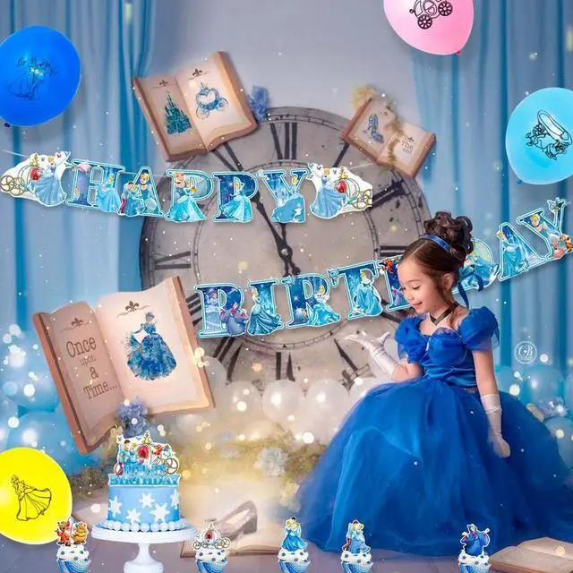 Alt view image 6 of 7 - Cinderella Birthday Party Supplies,112pcs Cinderella Party Decorations&Cinderella Themed Tableware Set-Cinderella Plates Cups Tablecloth Balloons Backdrop etc Cinderella Birthday Decorations for Girls