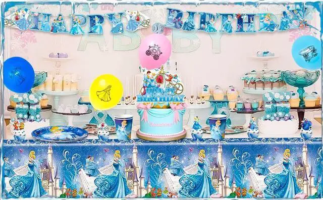 Alt view image 7 of 7 - Cinderella Birthday Party Supplies,112pcs Cinderella Party Decorations&Cinderella Themed Tableware Set-Cinderella Plates Cups Tablecloth Balloons Backdrop etc Cinderella Birthday Decorations for Girls