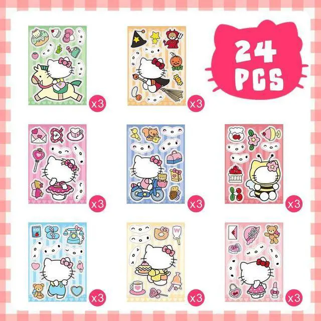 Alt view image 2 of 7 - Sanrio Hello Kitty 24 Pcs DIY Stickers Party Decoration Birthday Party Supplies