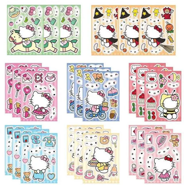 Main image of Sanrio Hello Kitty 24 Pcs DIY Stickers Party Decoration Birthday Party Supplies