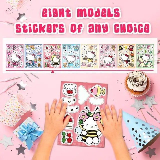 Alt view image 4 of 7 - Sanrio Hello Kitty 24 Pcs DIY Stickers Party Decoration Birthday Party Supplies