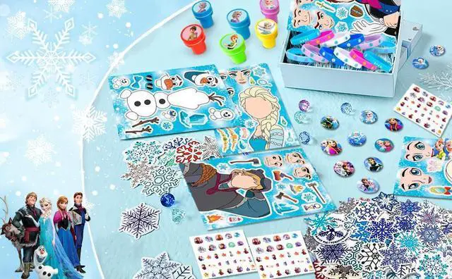 Alt view image 7 of 7 - Frozen Party Favors,115pcs All-in-One Frozen Birthday Party Favors Set Including Frozen Party Favor Bags Stamper Stickers Badges etc Elsa Party Favors for Frozen Party Decorations Supplies