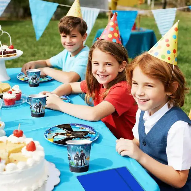 Alt view image 5 of 7 - 114 Pcs How to Train Your Dragon Birthday Tableware-Banner Plate Tablecloth etc How to Train Your Dragon Birthday Party Supplies