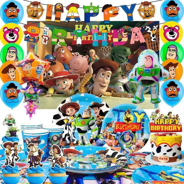 Main image of Toy Story Birthday Decorations,114pcs Toy Story Party Decorations&Toy Story Tableware Set-Toy Story Decorations Ballons Banner Backdrop&Toy Story Plates Napkins Tablecloth etc Toy Story Party Supplies