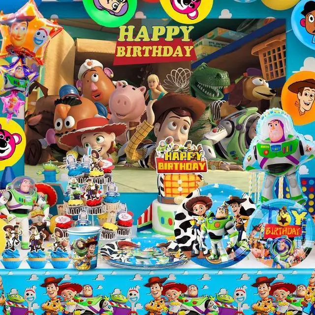 Alt view image 3 of 7 - Toy Story Birthday Decorations,114pcs Toy Story Party Decorations&Toy Story Tableware Set-Toy Story Decorations Ballons Banner Backdrop&Toy Story Plates Napkins Tablecloth etc Toy Story Party Supplies