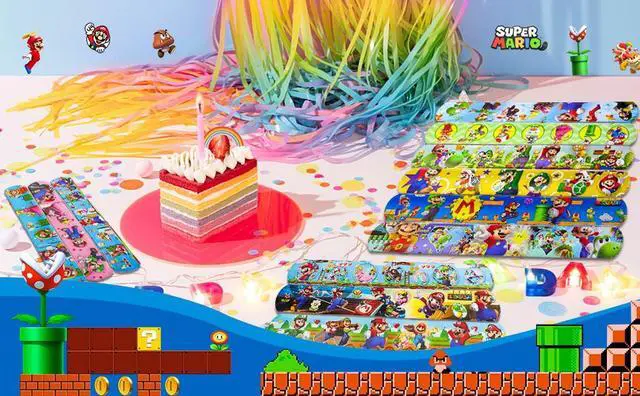 Alt view image 7 of 7 - Super Mario Slap Bracelets, 40pcs Super Mario Bracelets and 50pcs Super Mario Stickers for Kids Boys & Girls - Mario Themed Party Favors for Mario Birthday Party Supplies