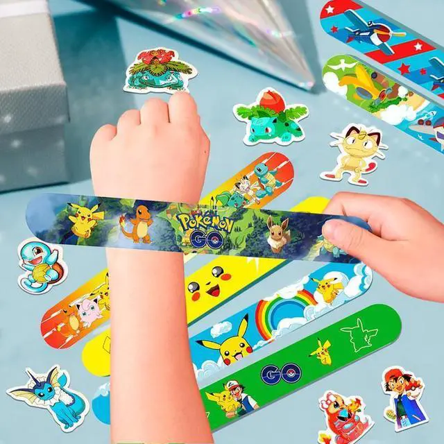 Alt view image 5 of 7 - Pokemon Slap Bracelets, 40 Pcs Pokemon Bracelets and 50 Pcs Pokemon Stickers for Kids Boys & Girls - Pokemon Themed Party Favors for Pokemon Birthday Party Supplies