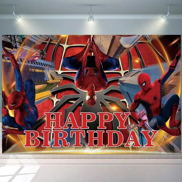 Main image of 70.8''x43.3'' Spiderman Background, Spiderman Birthday Backdrop for Spiderman Birthday Decorations, Spiderman Theme Party Backdrop for Spiderman Party Supplies