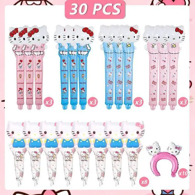 Alt view image 2 of 7 - 30 Pcs Hello Kitty Birthday Party Foil Balloon Decoration Set - Hello Kitty Balloon Headband and Handheld Foil Balloons for Hello Kitty Themed Party Supplies