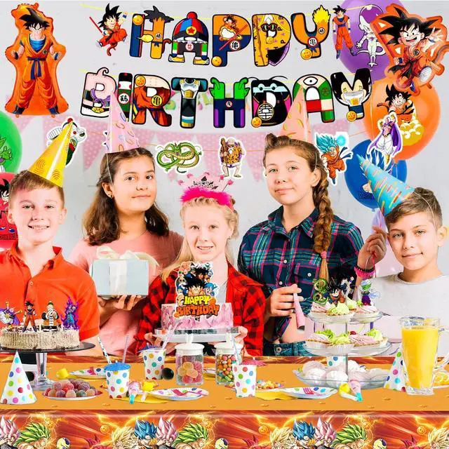 Alt view image 4 of 7 - Dragon Ball Birthday Party Supplies, 31 Pcs Dragon Ball Party Decorations Set - Dragon Balloon Banner Cake Decorations and Dragon Ball Birthday Balloons for Kids Dragon Ball Themed Birthday Parties
