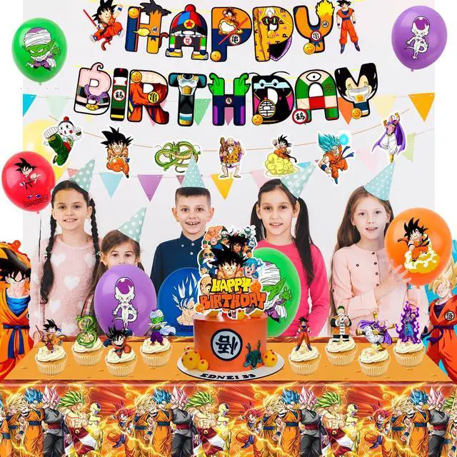 Alt view image 5 of 7 - Dragon Ball Birthday Party Supplies, 31 Pcs Dragon Ball Party Decorations Set - Dragon Balloon Banner Cake Decorations and Dragon Ball Birthday Balloons for Kids Dragon Ball Themed Birthday Parties