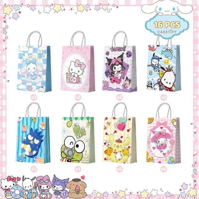 Alt view image 2 of 7 - 16 Pcs Sanrio Party Bags, Sanrio Goodie Bags,Sanrio Party Favor Bags, Cinnamoroll Goodie Bags for Kids, Kuromi Birthday Gift Bags for Sanrio Birthday Decorations