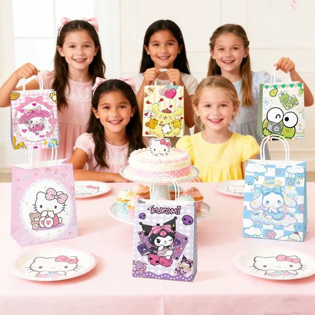 Alt view image 5 of 7 - 16 Pcs Sanrio Party Bags, Sanrio Goodie Bags,Sanrio Party Favor Bags, Cinnamoroll Goodie Bags for Kids, Kuromi Birthday Gift Bags for Sanrio Birthday Decorations