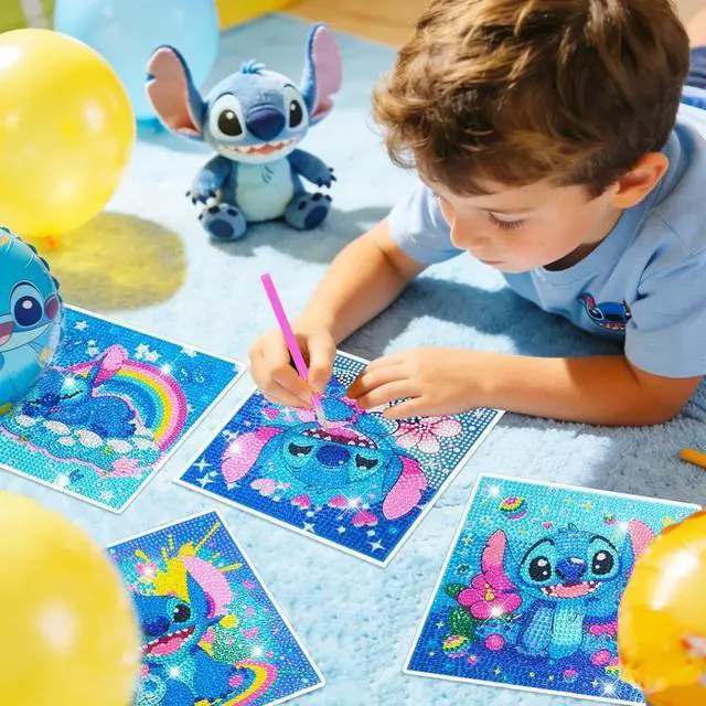 Alt view image 3 of 7 - 40 Pcs Stitch Party Supplies, 4 Pcs Stitch Diamond Painting and Diamond Painting Tools for Stitch Decorations Favors Stitch Birthday Party