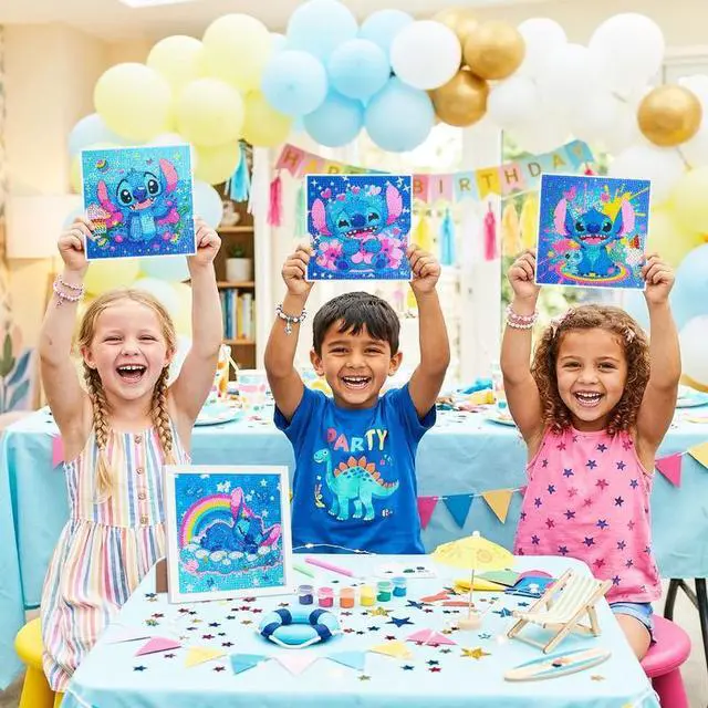 Alt view image 5 of 7 - 40 Pcs Stitch Party Supplies, 4 Pcs Stitch Diamond Painting and Diamond Painting Tools for Stitch Decorations Favors Stitch Birthday Party