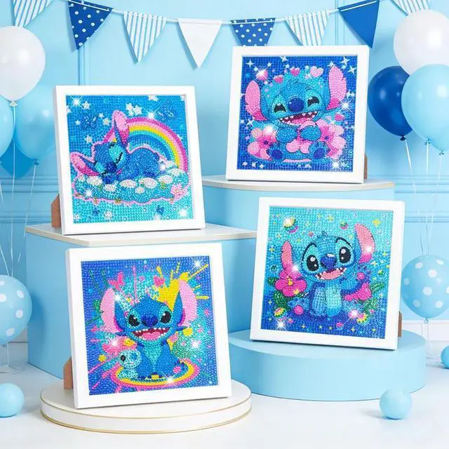 Alt view image 6 of 7 - 40 Pcs Stitch Party Supplies, 4 Pcs Stitch Diamond Painting and Diamond Painting Tools for Stitch Decorations Favors Stitch Birthday Party