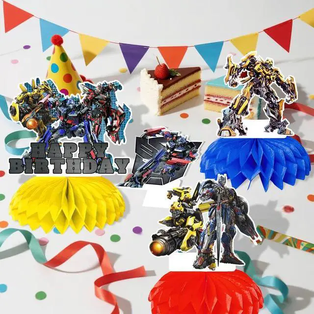 Alt view image 7 of 7 - Transformers Centerpieces, 9 Pcs Transformers Birthday Party Table Centerpieces Set- Transformers Honeycomb Centerpieces & Transformers Themed Centerpieces for Transformers Party Table Decorations