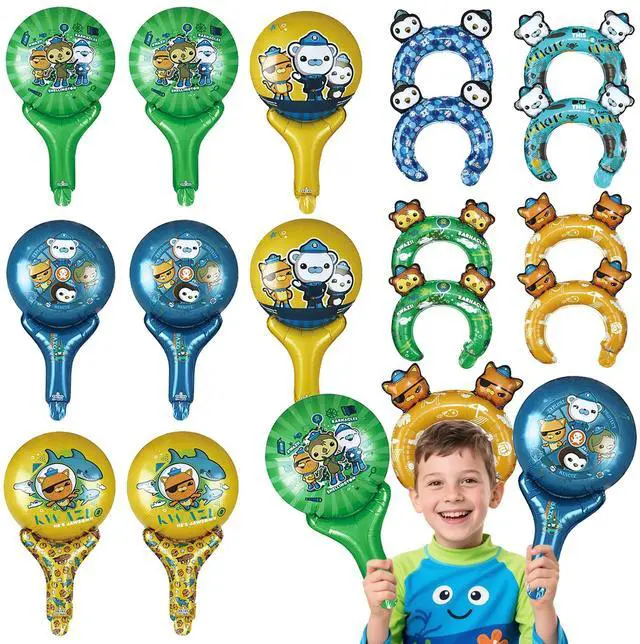 Main image of Octonauts Party Decoration Balloons,16 Pcs Octonauts Foil Balloon Sets including Octonauts Themed Foil Balloon Headbands & Handheld Balloon Sticks etc. Octonauts Foil Balloons for Kids Octonauts Party