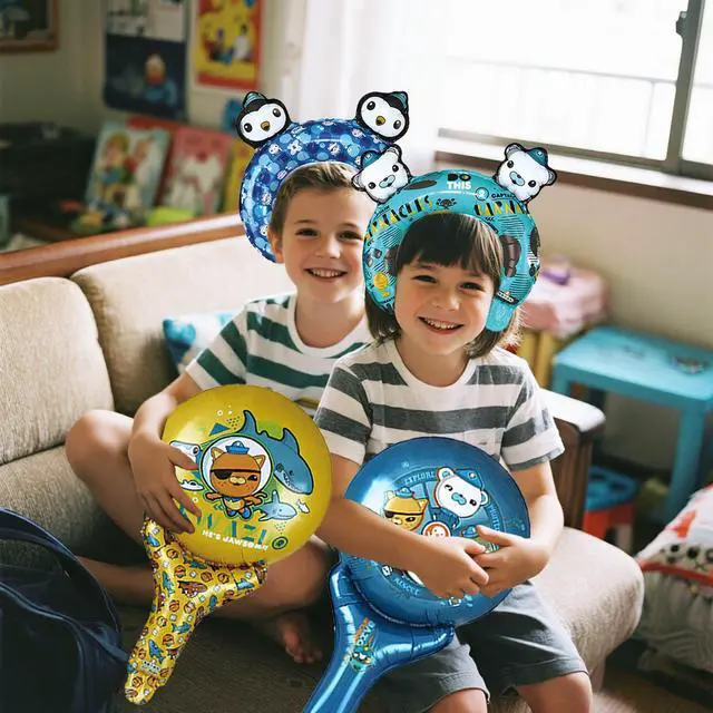 Alt view image 6 of 7 - Octonauts Party Decoration Balloons,16 Pcs Octonauts Foil Balloon Sets including Octonauts Themed Foil Balloon Headbands & Handheld Balloon Sticks etc. Octonauts Foil Balloons for Kids Octonauts Party