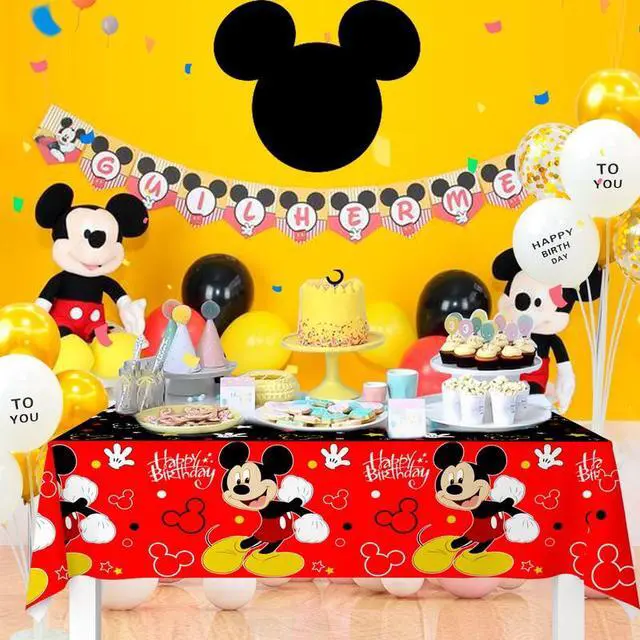 Alt view image 6 of 7 - Mickey Mouse Birthday Decorations Tablecloth, 3pcs Mickey Mouse Table Cloth Kit- Mickey Mouse Party Table Cloth/Mickey Mouse Table Cover/Mickey Mouse Tablecloth, for Mickey Mouse Birthday Decorations