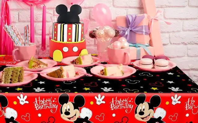 Alt view image 7 of 7 - Mickey Mouse Birthday Decorations Tablecloth, 3pcs Mickey Mouse Table Cloth Kit- Mickey Mouse Party Table Cloth/Mickey Mouse Table Cover/Mickey Mouse Tablecloth, for Mickey Mouse Birthday Decorations