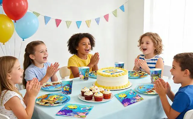 Alt view image 7 of 7 - Spongebob Party Supplies, 120 Pcs Spongebob Party Tableware Set- Spongebob Party Plates Napkins Cups Spongebob Birthday Decorations for Boys/Girls, Serves 30