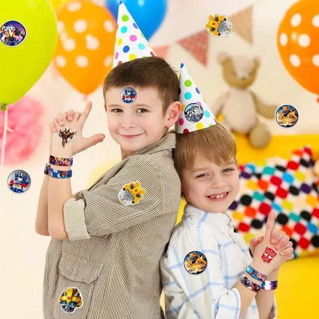 Alt view image 3 of 7 - Transformers Slap Bracelets, 40pcs Transformers Bracelets and 50pcs Transformers Stickers for Kids Boys & Girls - Transformers Themed Party Favors for Transformers Birthday Party Supplies