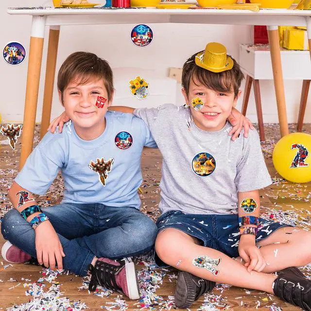 Alt view image 5 of 7 - Transformers Slap Bracelets, 40pcs Transformers Bracelets and 50pcs Transformers Stickers for Kids Boys & Girls - Transformers Themed Party Favors for Transformers Birthday Party Supplies