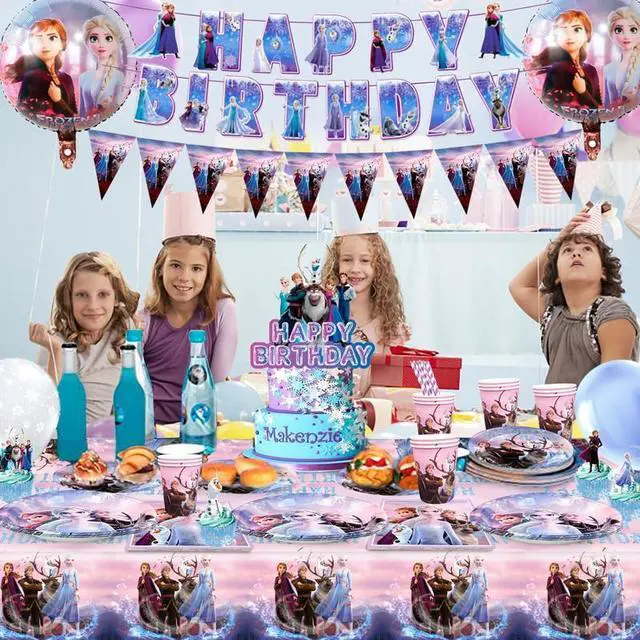 Alt view image 4 of 7 - Disney Frozen Party Supplies,184pcs Frozen Birthday Decorations&Tableware Set-Plate Balloons Banner etc Frozen Party Decorations
