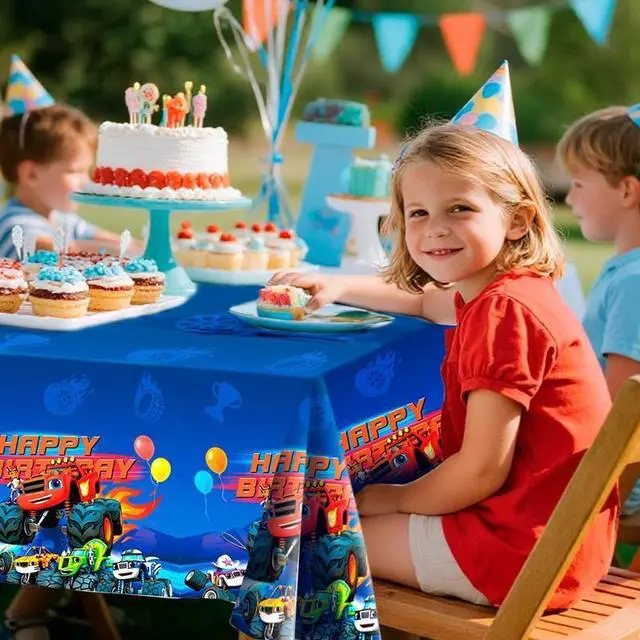 Alt view image 4 of 7 - Blaze Party Tablecloths, 3 Pcs Blaze and The Monster Machines Party Decorations Tablecloths set - Blaze Tablecloth, Blaze Party Table Cover for Blaze Birthday Party Supplies