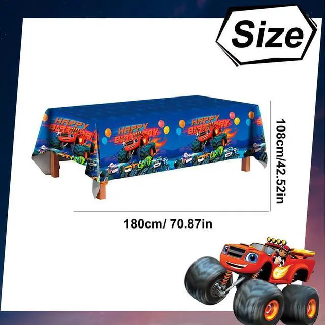 Alt view image 7 of 7 - Blaze Party Tablecloths, 3 Pcs Blaze and The Monster Machines Party Decorations Tablecloths set - Blaze Tablecloth, Blaze Party Table Cover for Blaze Birthday Party Supplies