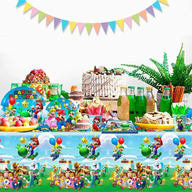 Alt view image 6 of 7 - 161 Pcs Super Mario Party Decorations Tableware Set - Mario Party Plates & Mario Birthday Paper Cups & Mario Napkins & Super Mario Table Cloth etc Super Mario Party Supplies for Kids