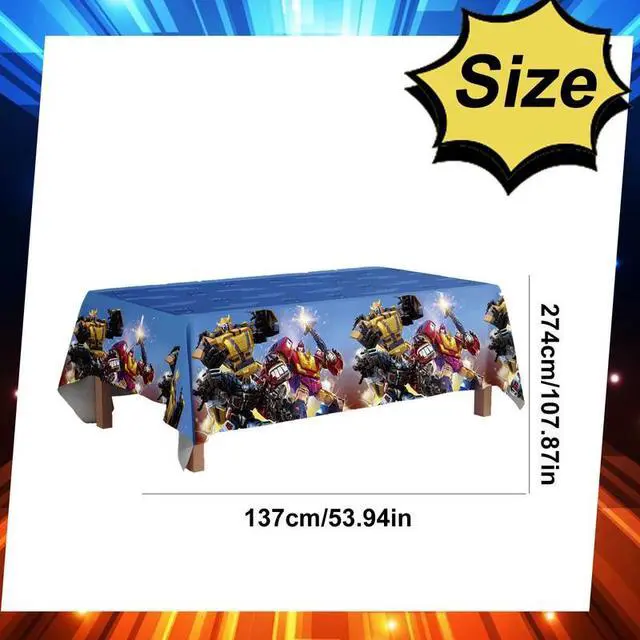 Alt view image 7 of 7 - Transformers Birthday Party Supplies, 3 Pcs Transformers Tablecloths - Suitable for Boys Transformers Party Decorations, Transformers Birthday Party Decorations etc. Transformers Themed Party Supplies