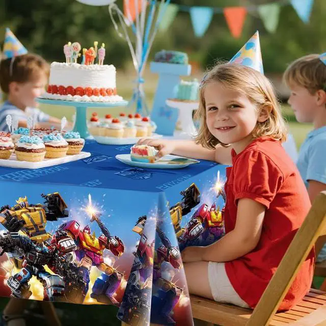 Alt view image 4 of 7 - Transformers Birthday Party Supplies, 3 Pcs Transformers Tablecloths - Suitable for Boys Transformers Party Decorations, Transformers Birthday Party Decorations etc. Transformers Themed Party Supplies