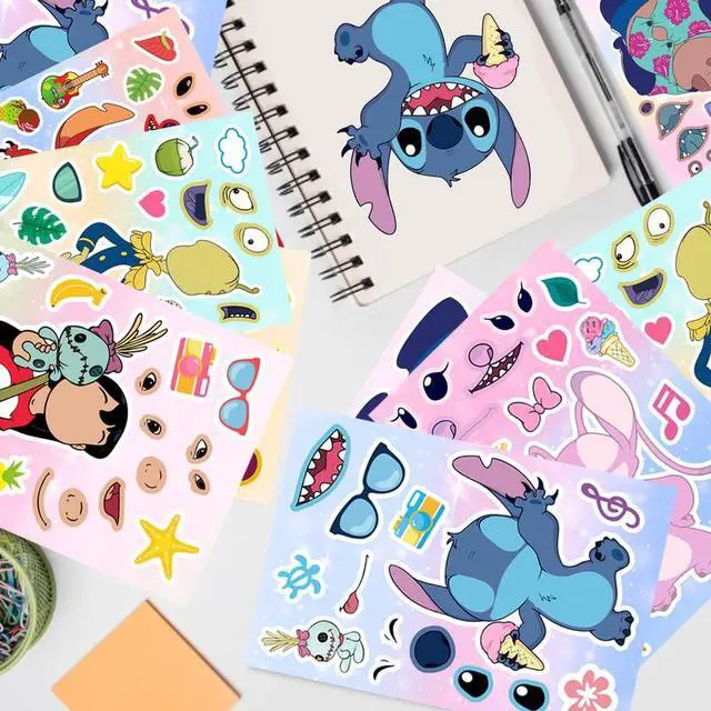 Alt view image 5 of 7 - Stitch Party Supplies, 24 Pcs Stitch Party Stickers Set with 8 Designs Characters for Stitch Decoration, Make Your Own Stitch Stickers for Stitch Birthday Decorations Favors