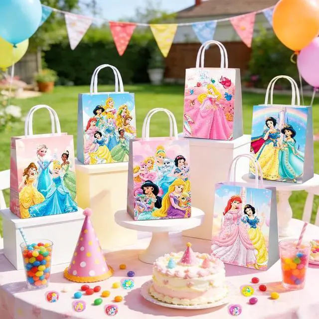 Alt view image 4 of 7 - 99 Pcs Disney Princess Party Favors - Disney Princess Birthday Gift Bags Temporary Tattoo Diy Sticker keychain Pens etc Disney Princess Birthday Party Favors