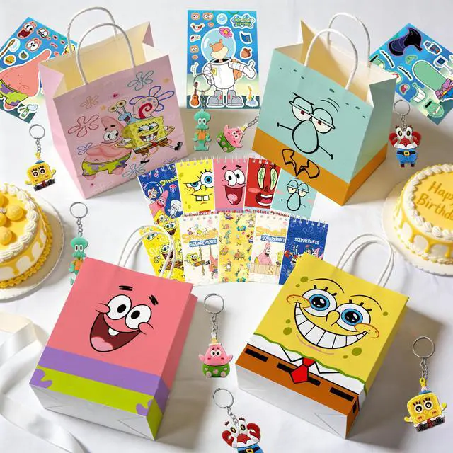 Alt view image 4 of 7 - SpongeBob Party Favors, 96 Pcs All-In-One SpongeBob Birthday Party Favors Pack - SpongeBob Theme Keychain Gift Bags Stickers Notebooks etc SpongeBob Birthday Party Favors for Kids