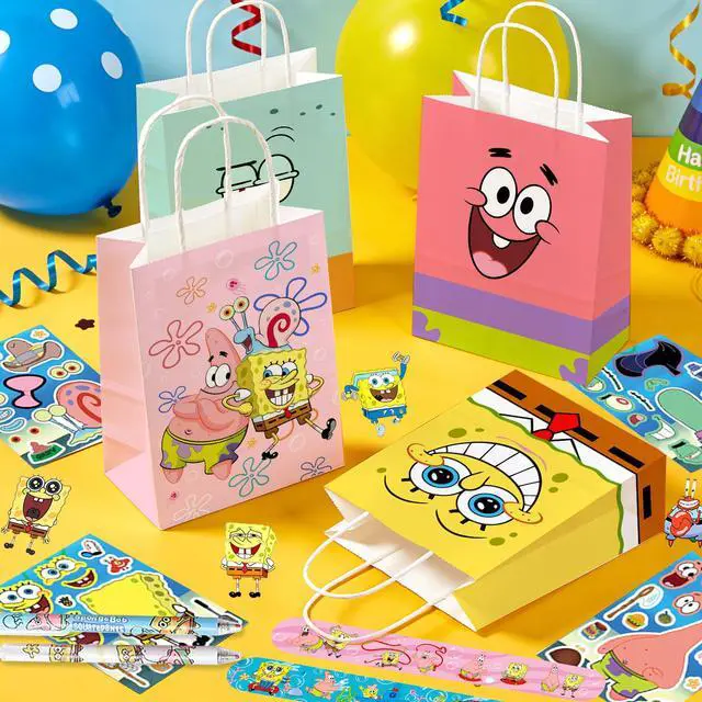 Alt view image 6 of 7 - SpongeBob Party Favors, 96 Pcs All-In-One SpongeBob Birthday Party Favors Pack - SpongeBob Theme Keychain Gift Bags Stickers Notebooks etc SpongeBob Birthday Party Favors for Kids