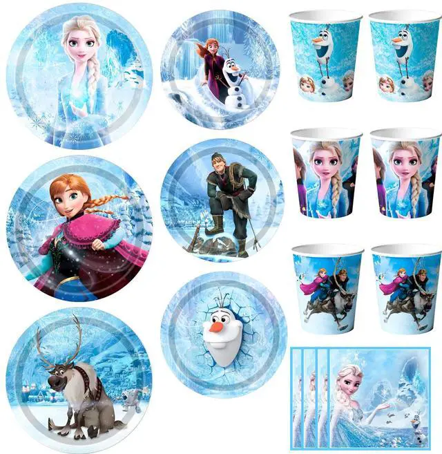Main image of Frozen Birthday Party Decorations Tableware,120pcs Frozen Plates and Napkins Party Supplies Includ 60 7''& 9''Frozen Party Plates,30 Frozen Napkins&30 Frozen Cups for Elsa Birthday Party Decorations