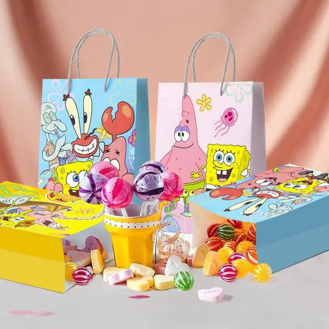 Alt view image 4 of 7 - SpongeBob Party Gift Bags, 15 Pcs SpongeBob Favor Bags for Birthday Party/SpongeBob Favor Bags/Candy Bags/SpongeBob Paper Bags for Boys/Girls Kids SpongeBob Theme Birthday Party Decoration Supplies