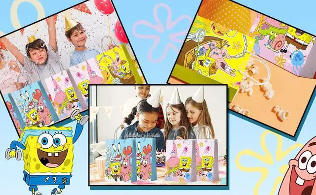 Alt view image 7 of 7 - SpongeBob Party Gift Bags, 15 Pcs SpongeBob Favor Bags for Birthday Party/SpongeBob Favor Bags/Candy Bags/SpongeBob Paper Bags for Boys/Girls Kids SpongeBob Theme Birthday Party Decoration Supplies