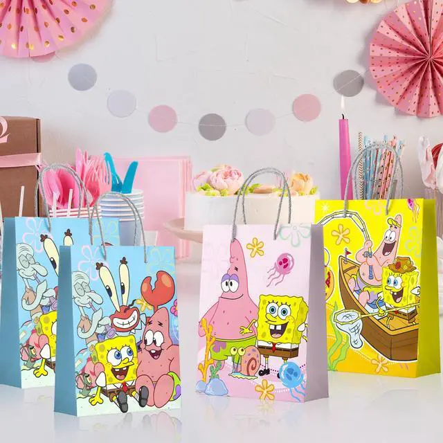 Alt view image 6 of 7 - SpongeBob Party Gift Bags, 15 Pcs SpongeBob Favor Bags for Birthday Party/SpongeBob Favor Bags/Candy Bags/SpongeBob Paper Bags for Boys/Girls Kids SpongeBob Theme Birthday Party Decoration Supplies