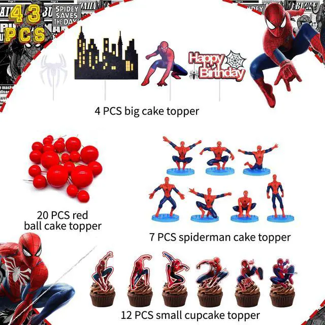 Alt view image 2 of 7 - 3D Spiderman Cake Decoration Marvel Super Hero Cake Topper Avengers Cake Topper
