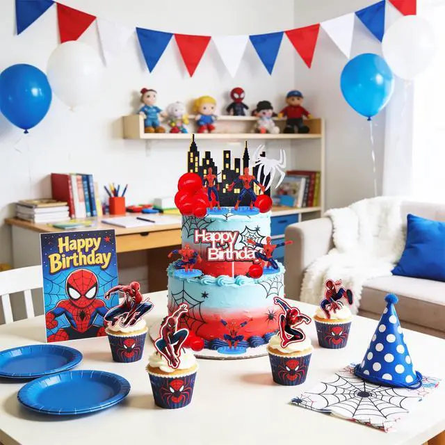 Alt view image 5 of 7 - 3D Spiderman Cake Decoration Marvel Super Hero Cake Topper Avengers Cake Topper
