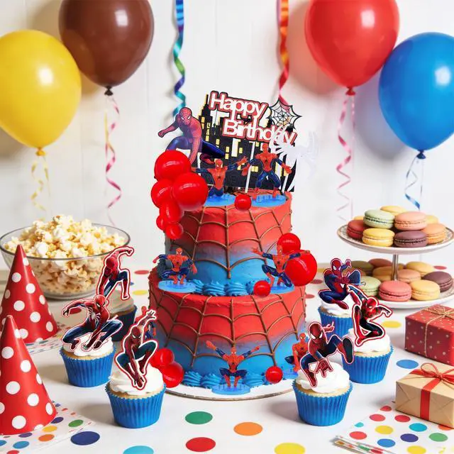 Alt view image 4 of 7 - 3D Spiderman Cake Decoration Marvel Super Hero Cake Topper Avengers Cake Topper