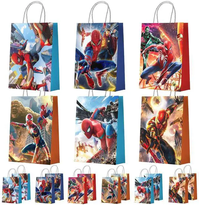 Main image of 18 Pcs Spiderman Party Favors Gift Bag Avengers Goodie Bags Loot Bags Food Bags