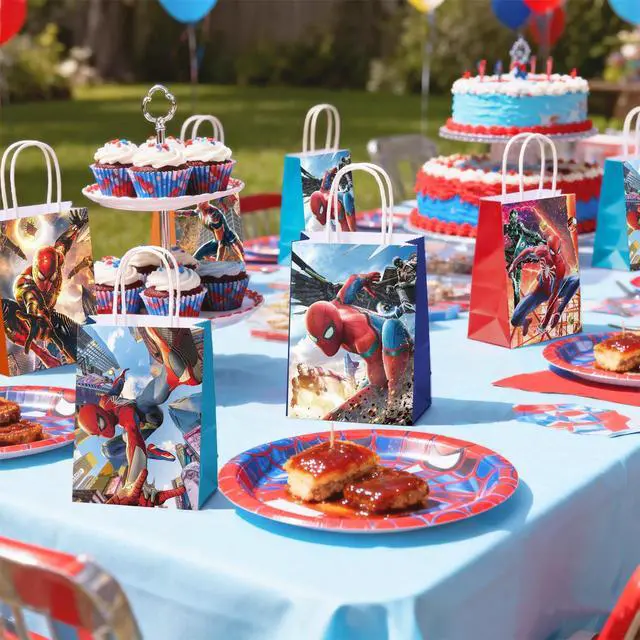 Alt view image 7 of 7 - 18 Pcs Spiderman Party Favors Gift Bag Avengers Goodie Bags Loot Bags Food Bags